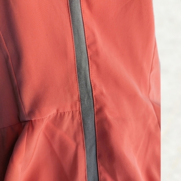 Sachin+Babi One-Shoulder Lapel Sleeveless Mini Dress Coral Gray Stripe - sz 0 - Picture 6 of 12